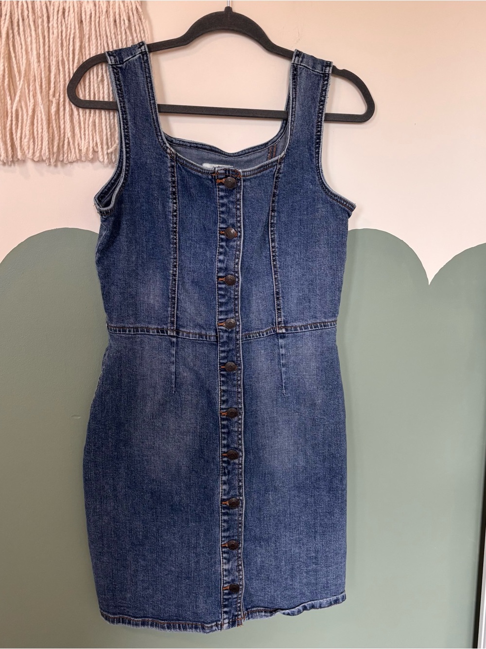 Jordache Blue Button-Front Denim Dress